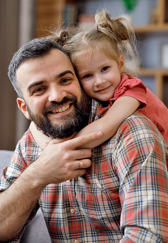 A father and daughter at Belterra Eyecare