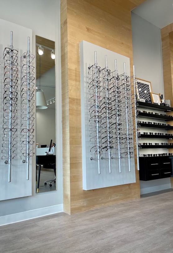 Frame displays and exam technology at Belterra Eyecare